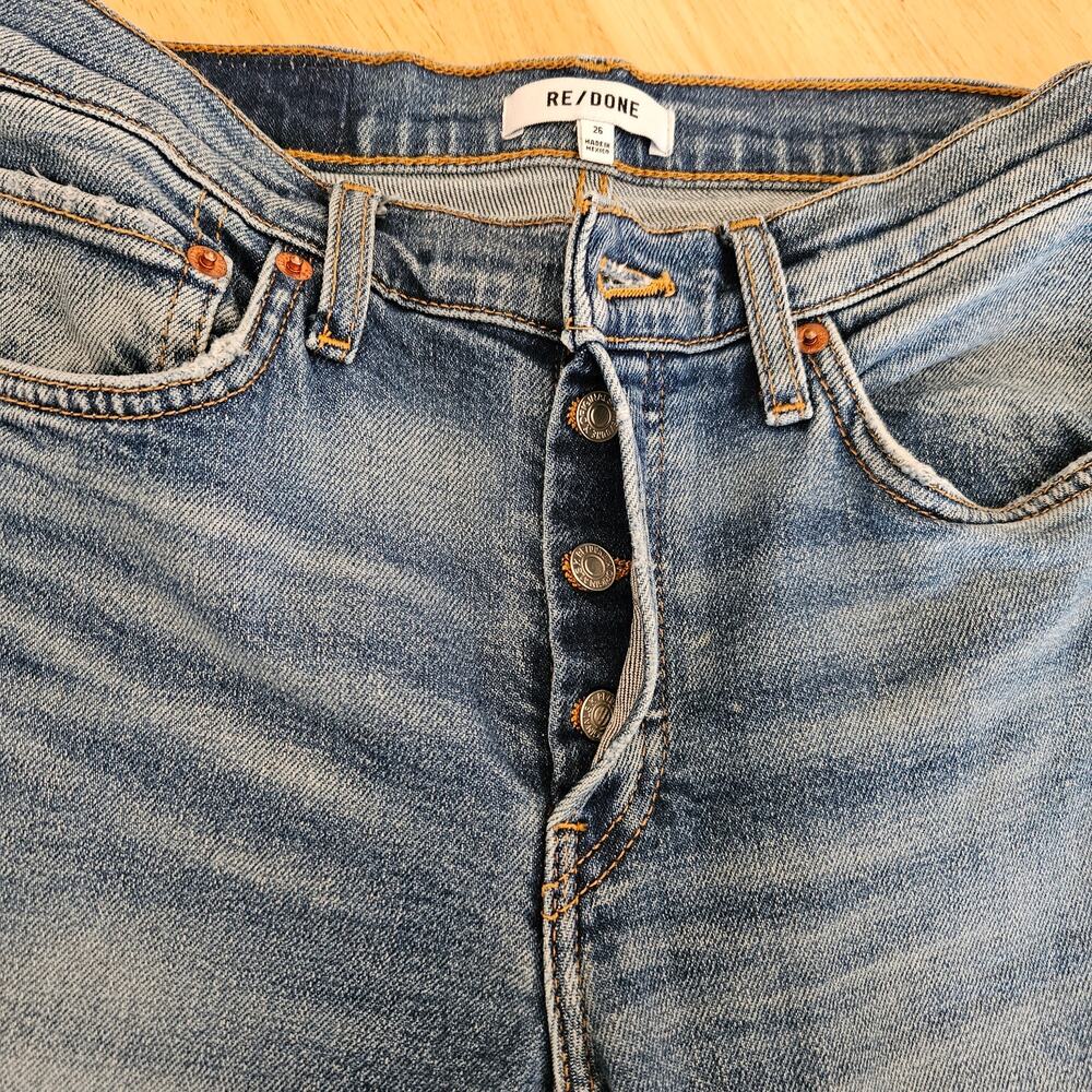 RE/DONE Originals Mid Rise Wide Leg Jeans West Coast Fade sz 26 Hemmed - Picture 5 of 12